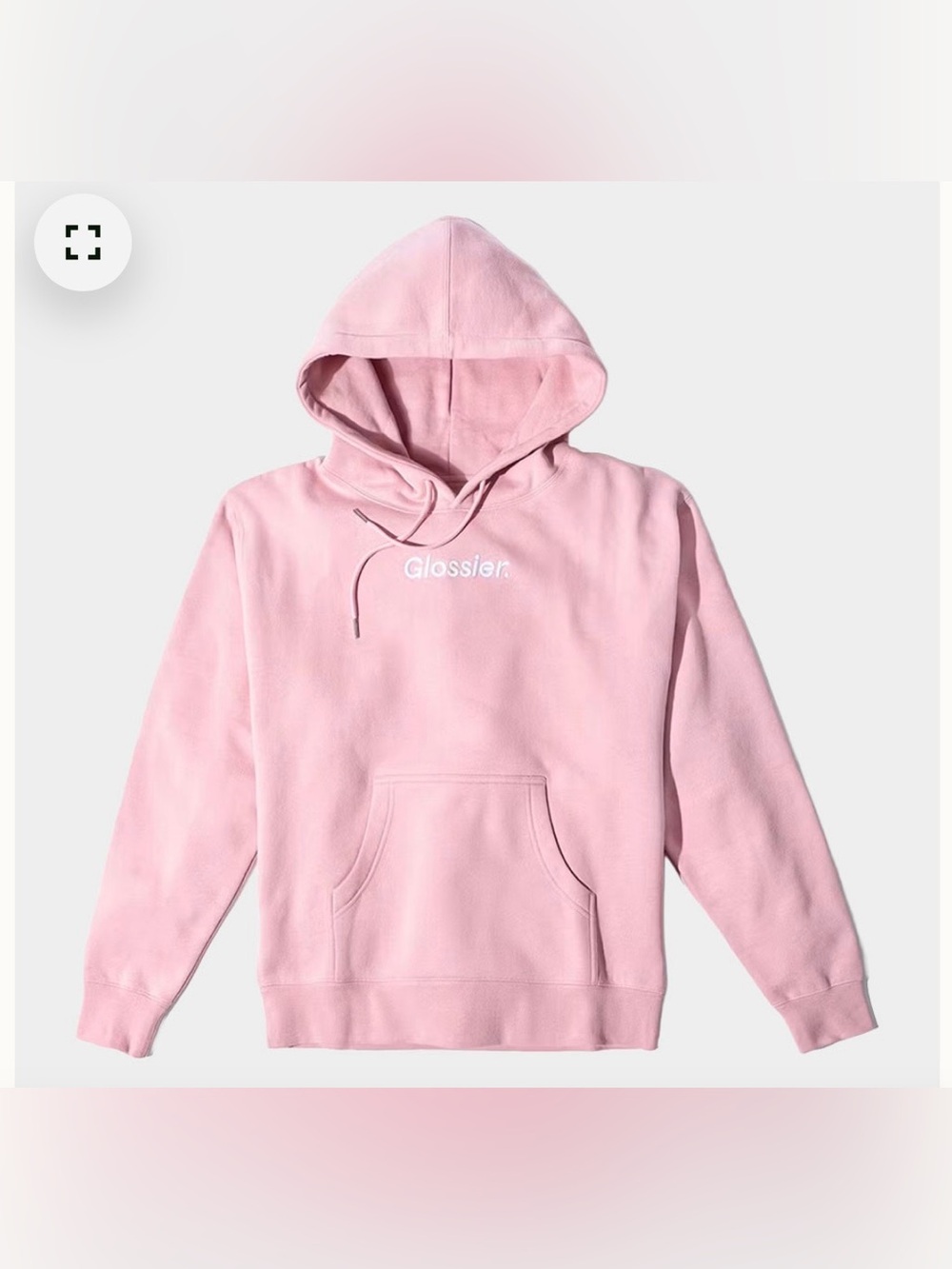 Glossier Embroidered Pink Hoodie Size XS